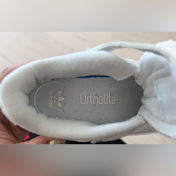 Adidas Kids Ortholite White Velcro Sneakers Shoes US Size 9K - Picture 12 of 16